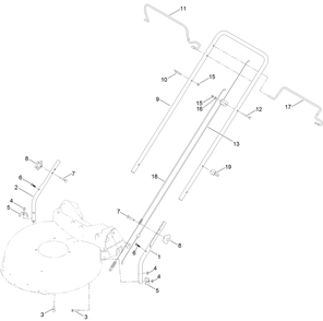 Handle Assembly Diagram and Parts List for 17732 405665001 - 999999999 Lawn Boy Lawn Mower